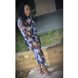 Sheer Floral Dress